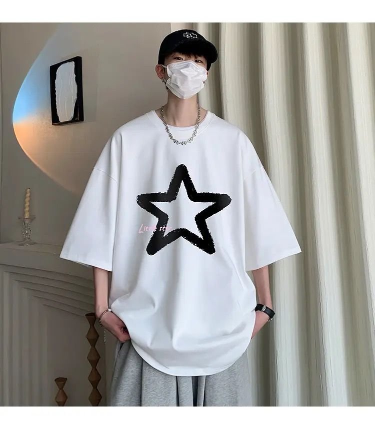 Star Baskılı Oversize T-shirt