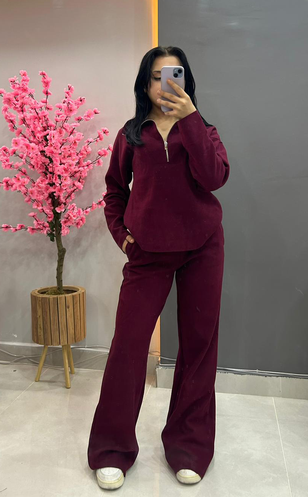 Bordoı Polo Yaka Eşofman Takımı