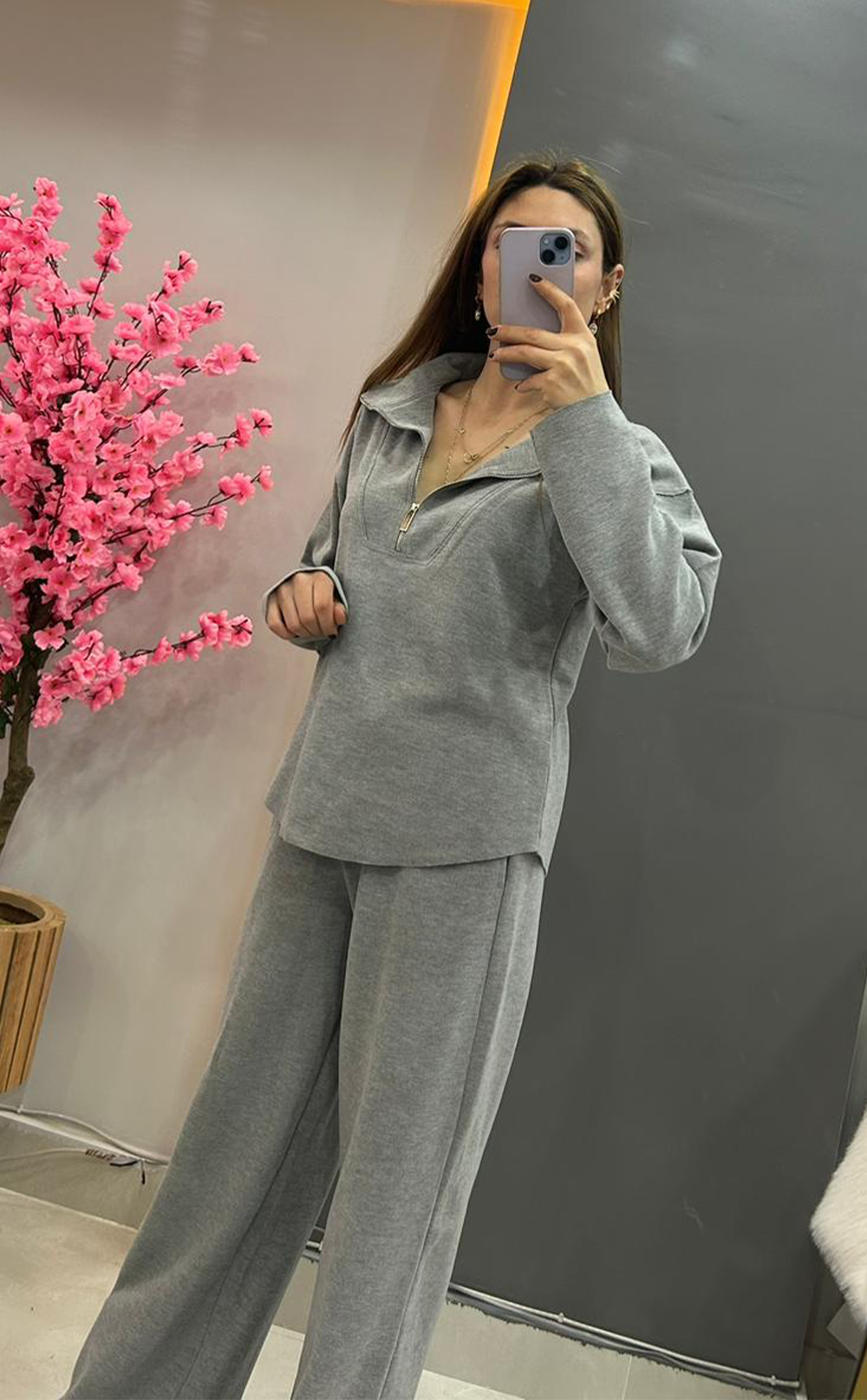 Gri Polo Yaka Eşofman Takımı